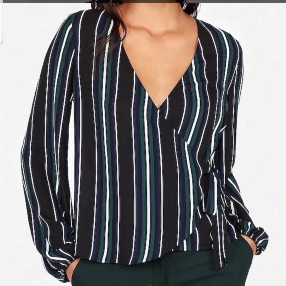 Nwt Express striped wrap shirt
